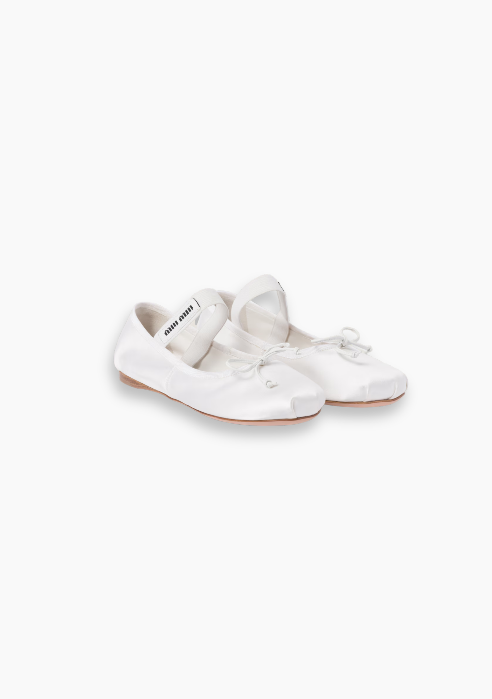White Satin Ballerinas