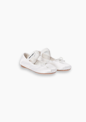 White Satin Ballerinas