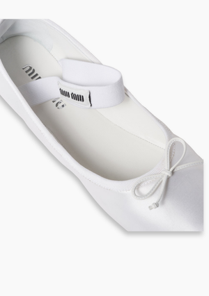 White Satin Ballerinas