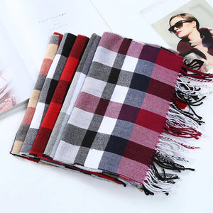 Fashionable Thick Plaid Scarf for Women